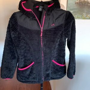 Junior size Black and Pink Hooded teddy Jacket